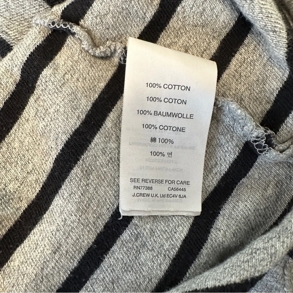 J. Crew Boatneck Black and Gray Striped Sweater | Size Small